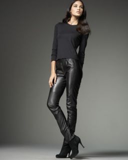 T598T  Stretch Leather Leggings