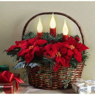Pretty Poinsettia Holiday Basket Decoration By Collections