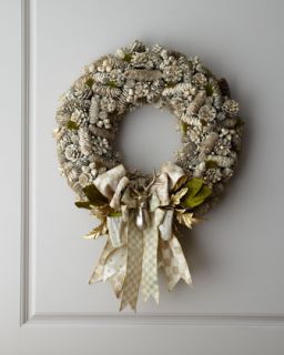 Pine Cone Wreath on Urn Stand   