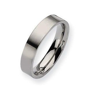 Titanium 5mm Brushed Flat Wedding Band Ring   Size 7.75   JewelryWeb