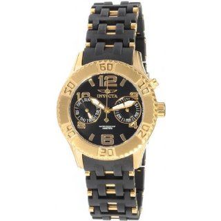 Invicta Sea Spider Gold tone Stainless Steel Black Rubber Ladies Watch