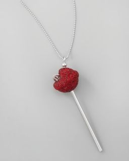 J6116 Simone I. Smith Silver Crystal Encrusted Lollipop Necklace