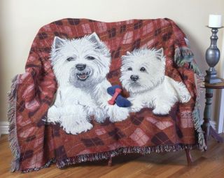 West Highland Terrier Dog Dogs Tapestry Throw Blanket
