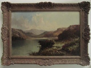  Antique Victorian Oil On Canvas Highland / Lake District / Welsh OIL