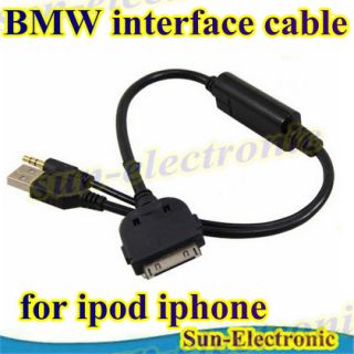 BMW Interface USB Aux Adapter Cable for iPod iPhone 3G 3GS 4 4S iPad