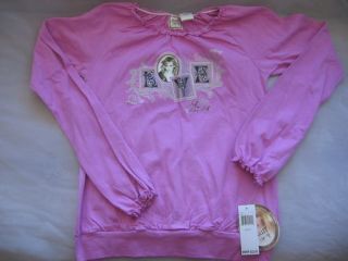 Hilary Duff Stuff Pink Poetry Top Shirt Size Large NWT