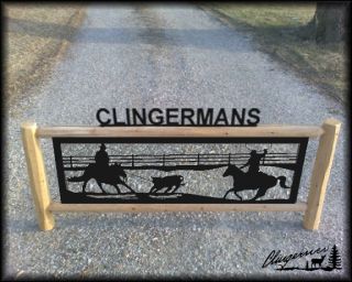 Rodeo Roping Horse Sign Equestrian Gifts Performance Horses Log Signs