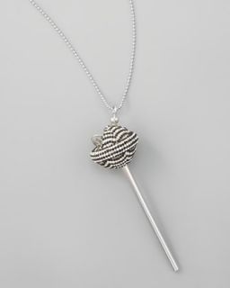 silver crystal encrusted lollipop necklace black white $ 180