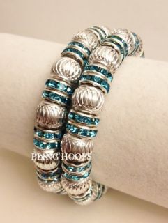  Silver Rhinestone Bracelet Friendship Honesty Macrame Beads