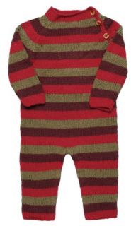 Striped Romper   Red/ Olive/ Brown Clothing
