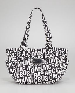  nylon kristine logo print tote bag available in black white $ 168 00
