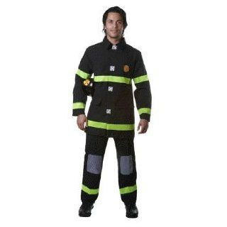 Fire Fighter (black) Adult Fireman Costume Size Large