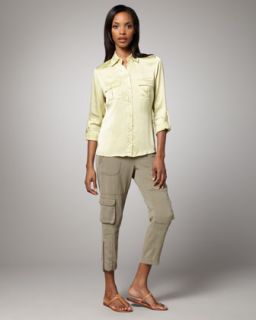 Cropped Silk Pants    Cropped Silk Trousers