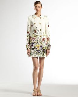 Gucci Flora Infinity Double Breasted Trench Coat   