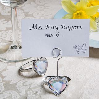 100 Heart Shaped Engagement Ring Place Card Holders Wedding Favors