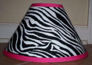 Lamp Shade Made with Pottery Barn Teen Black White Fabric Hot Pink