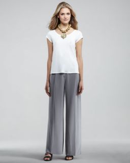  pants available in smoke $ 228 00 eileen fisher silk wide leg pants