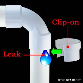 Hot Tub Spa Clip on PVC Pipe Leak Seal Repair Sealer