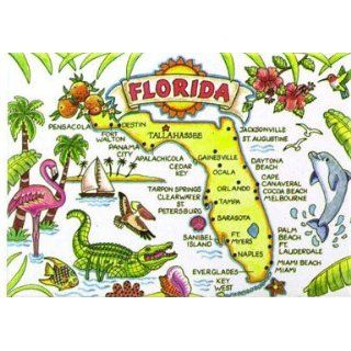 Florida White Horizontal Map Fridge Collectors Souvenir