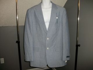 Saddlebred Heather Blue Cotton Sportcoat Jacket Blazer Big Tall Sz 54R