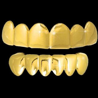 Gold Teeth Top Bottom Combo Grillz Hip Hop Mouth Grill