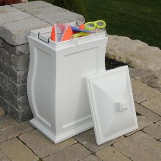  Mansfield 32 Multi Purpose Outdoor Storage Bin Trash Can White
