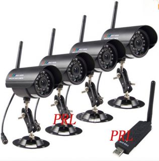 Digital Wireless 4Video Camera Home Security Surveillance System USB