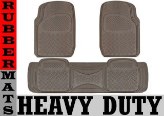 Heavy Duty All Weather Black Mat 3 PC Pads Liner Car Rubber Floor Mats