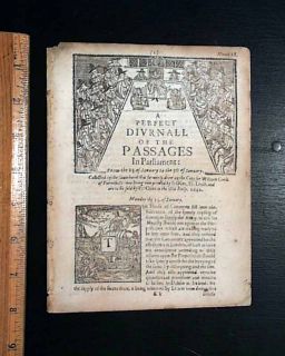 Very RARE 1643 Newsbook Newspaper Antiquarian 17th Century London