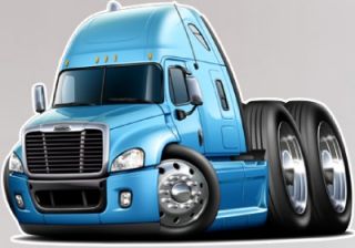 Freightliner Cascadia Semi Truck Cartoon T Shirt #9544 cartoontees big