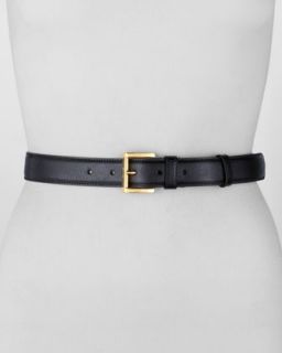 Saffiano Vernice Dress Belt, Black