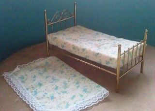  House Bed with Comforter and Blanket Kelly Barbie Sized Springs