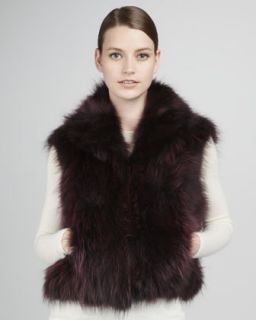 Alice + Olivia Avah Beaded Cropped Fur Vest   