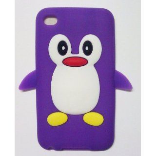Purple Penguin Silicone Soft Case Cover for IPOD TOUCH 4