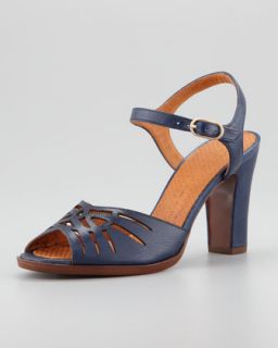 S9546 Chie Mihara Twisted Openwork Sandal, Navy