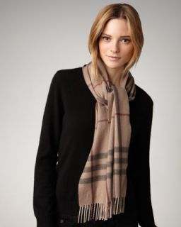 D074P Burberry Exploded Check Scarf, Smoked Trench