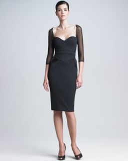David Meister Womens Illusion Sleeve Cocktail Dress, Womens   Neiman