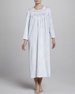 Z0V7A Oscar de la Renta Shimmery Rose Print Nightgown