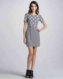 MARC by Marc Jacobs Willa Dotted Striped Dress, Tapioca   Neiman