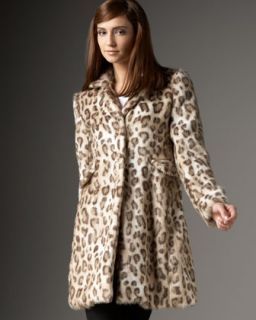 Rebecca Taylor Cheetah Print Faux Fur Coat   