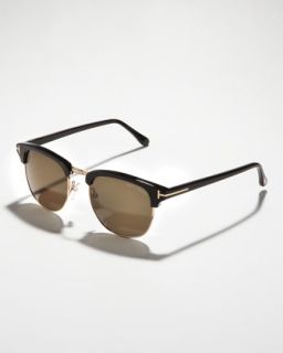 N1TQ7 Tom Ford Henry Sunglasses, Rose Gold/Black