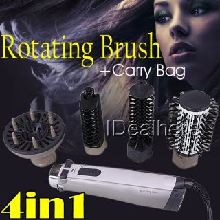 New Pro 4in1 Hot Air Styler Rotating Brush kit Heated Hair Curler