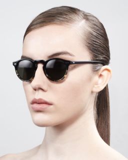 round enamel sunglasses black tortoise $ 430