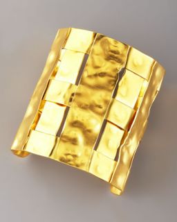  available in gold $ 575 00 devon leigh hammered gold basketweave cuff