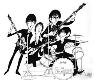  BEATLES 1964 Hand Signed Limited Edition Lithograph by AL HIRSCHFELD