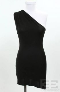 helmut lang black knit one shoulder top size p