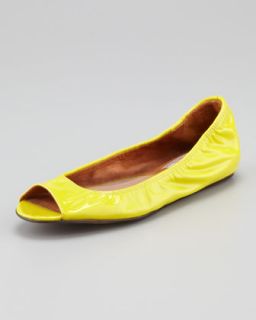  ballerina flat citron available in yellow $ 545 00 lanvin peep toe