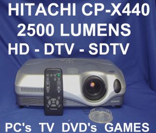 Hitachi CP X440 HD Wide 16 9 4 3 Home Theater Computer Projector 2500