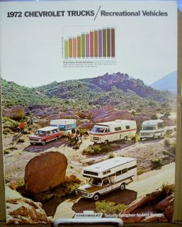 1972 72 Chevy Chevrolet RV Truck Recreation Dealership Sales Brochure