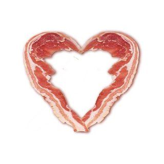 Bacon Lovers Large Heart Temporary Tattoo Pack   2 Tattoos